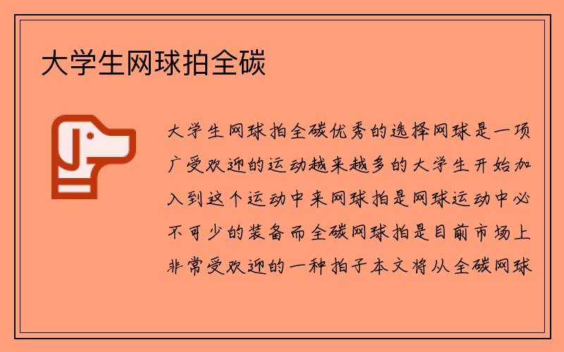 大学生网球拍全碳