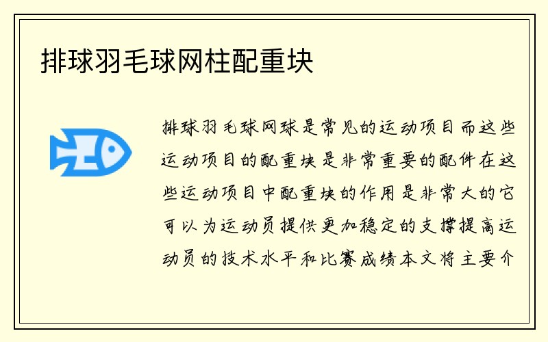 排球羽毛球网柱配重块