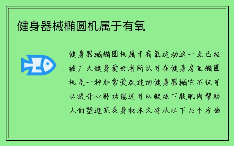 健身器械椭圆机属于有氧